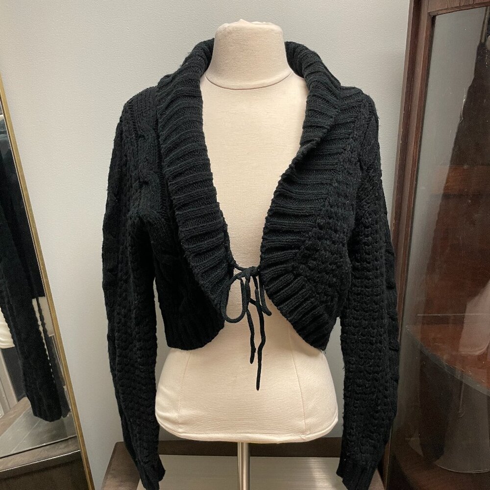 Cableknit Tie Front Sweater